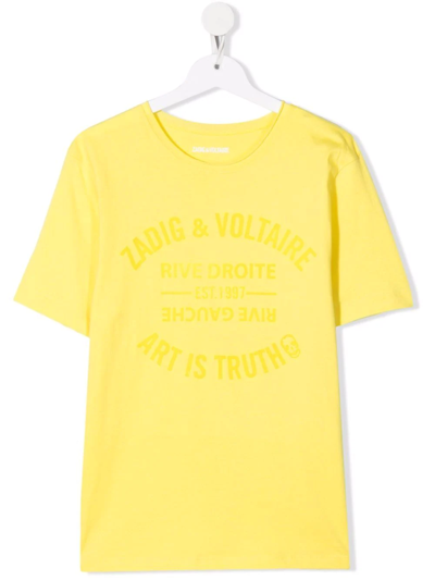 Zadig & Voltaire Teen Logo-print T-shirt In Yellow
