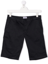 Paolo Pecora Teen Pleat-detail Cotton Shorts In Blue