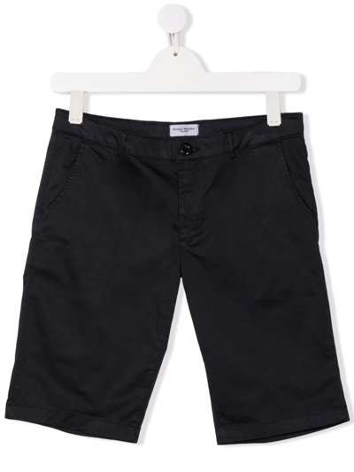 Paolo Pecora Teen Pleat-detail Cotton Shorts In Blue