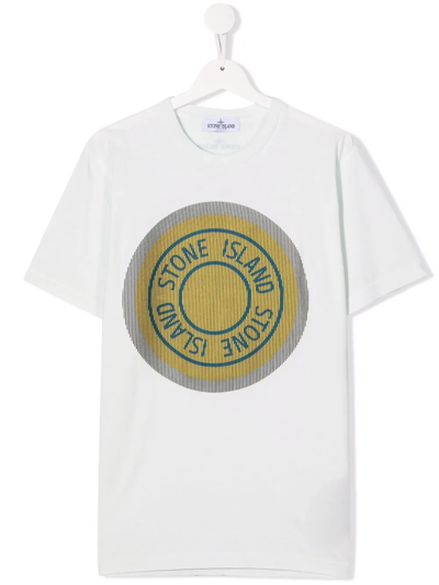 Stone Island Junior Teen Logo-print T-shirt In Blue