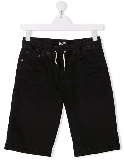 Molo Teen Drawstring-waist Knee-length Shorts In Black