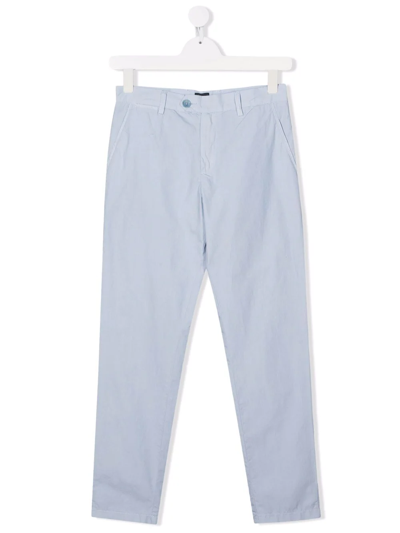 Fay Teen Fitted Chinos In Blue
