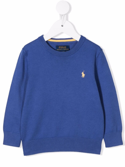 Polo Ralph Lauren Kids' Logo-embroidered Sweatshirt In Liberty Blue