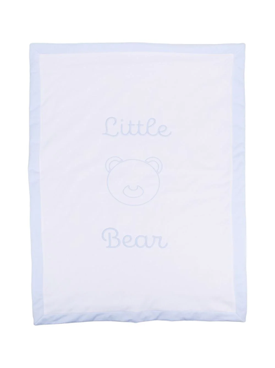 Little Bear Embroidered-logo Blanket In White