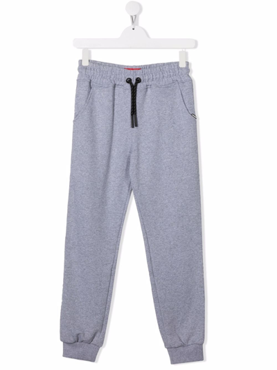 Sprayground Kid Teen Shark Teeth-stripe Track Trousers In Grey