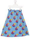 Weekend House. Boat-print A-line Skirt In Blue