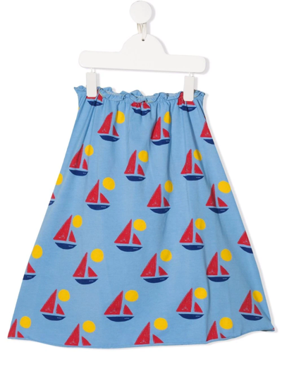 Weekend House. Kids' Boat-print A-line Skirt In Blue