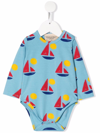 Weekend House. Baby Blue Boat Bodysuit In Blue