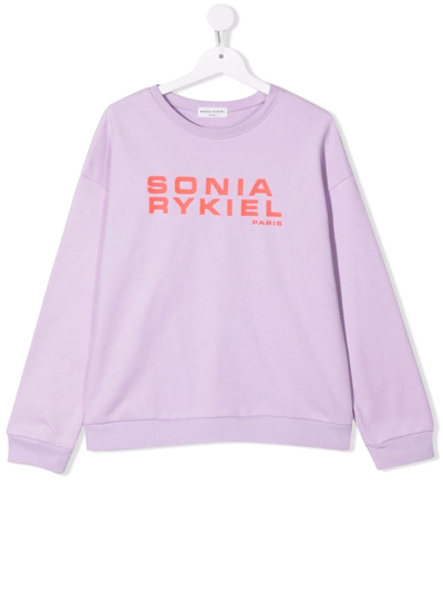 Sonia Rykiel Enfant Teen Logo-print Sweatshirt In Purple