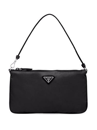 Prada Mini Re-nylon Top-handle Bag In Black