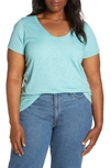 Caslon Rounded V-neck Tee In Teal Nile