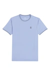 Psycho Bunny Pima Cotton Tipped Logo Tee In Deco Blue