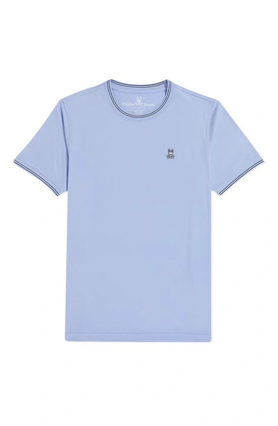 Psycho Bunny Pima Cotton Tipped Logo Tee In Deco Blue