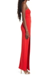 Lulus Keeper Of My Heart One-shoulder Gown In Red