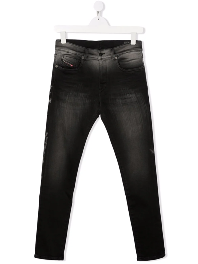 Diesel Teen Slim-fit Jeans In Black