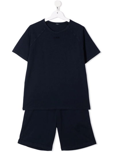Il Gufo Teen Embroidered-logo Tracksuit In Blue