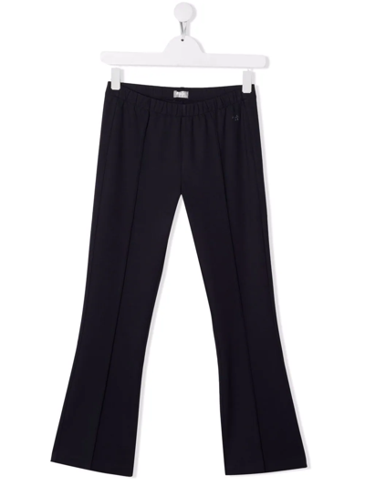 Il Gufo Kids' Logo-embroidered Flared Trousers In Blue