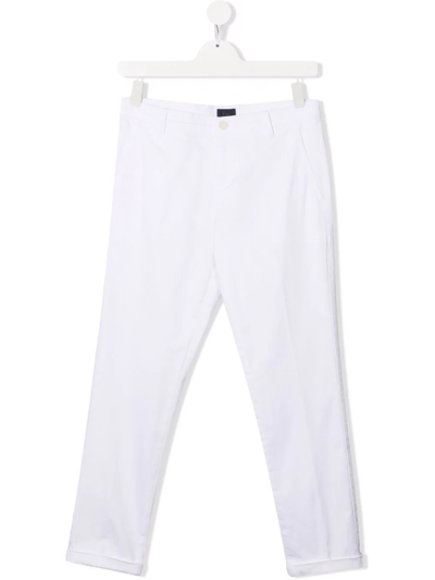Fay Teen Slim-fit Chinos In White