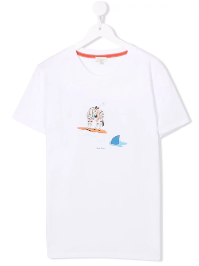 Paul Smith Junior White Teen Boy T-shirt With Print