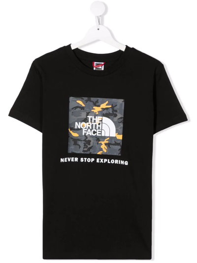 The North Face Teen Graphic-print Cotton T-shirt In Black