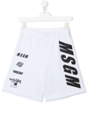 Msgm Teen Logo-print Bermuda Shorts In White