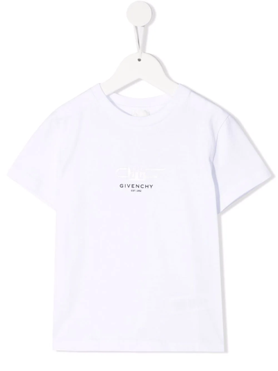 Givenchy Kids' Logo Crew-neck T-shirt In White