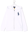 Polo Ralph Lauren Big Pony-embroidered Zip-up Hoodie In White