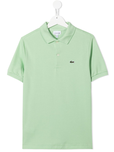 Lacoste Teen Logo-patch Polo Shirt In Green