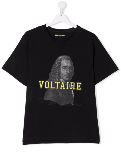 Zadig & Voltaire Teen Logo-print Cotton T-shirt In Black