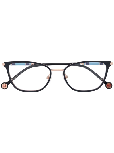 Carolina Herrera Logo Square Glasses In Black