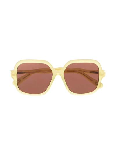 Chloé Kids' Oversized-frame Sunglasses In Yellow