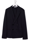 Paolo Pecora Teen Double-breasted Tailored Blazer In Blue