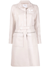 COURRÈGES LOGO-PRINT LACQUERED-EFFECT TRENCH COAT