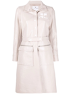 Courrèges Logo-print Lacquered-effect Trench Coat In Neutrals