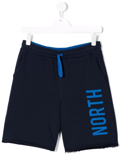 North Sails Teen Logo-print Track Shorts In Blue
