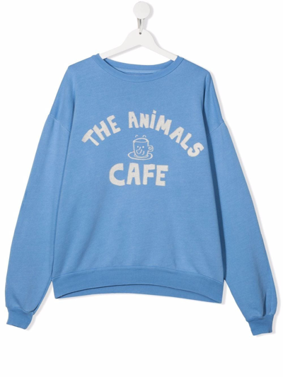 The Animals Observatory Kids' The Animals Cafe Sweatshirt In Blue
