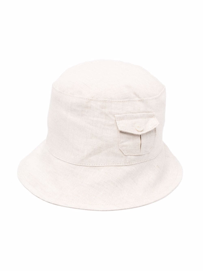 Tartine Et Chocolat Babies' Patch-pocket Bucket Hat In Neutrals