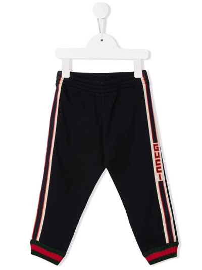 Gucci Babies' Logo Tape Track Trousers In Black