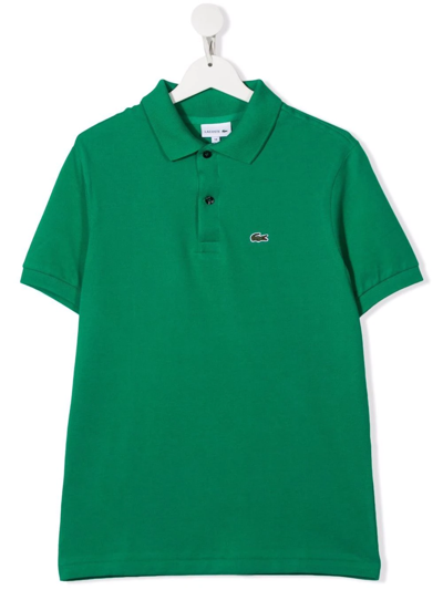 Lacoste Teen Logo-patch Cotton Polo Shirt In Green