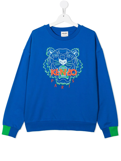 Kenzo Boys Teen Blue Tiger Sweatshirt