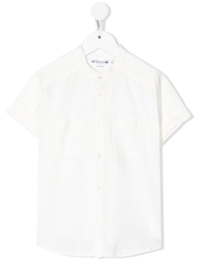 Bonpoint Teen Short-sleeve Poplin Shirt In White
