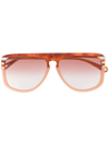 Chloé Lunettes De Soleil West Petite Femme Brun Taille Onesize 100% Acétate In Brown