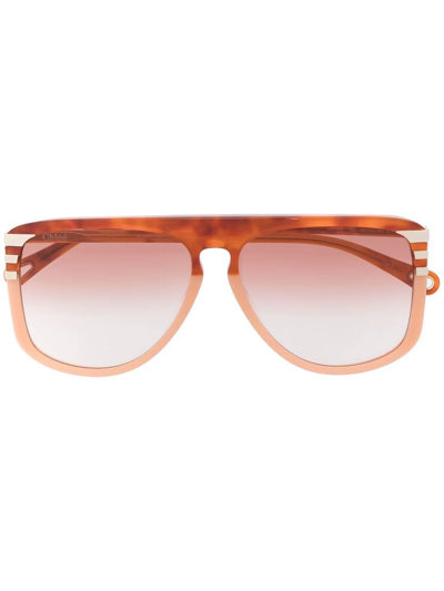 Chloé Lunettes De Soleil West Petite Femme Brun Taille Onesize 100% Acétate