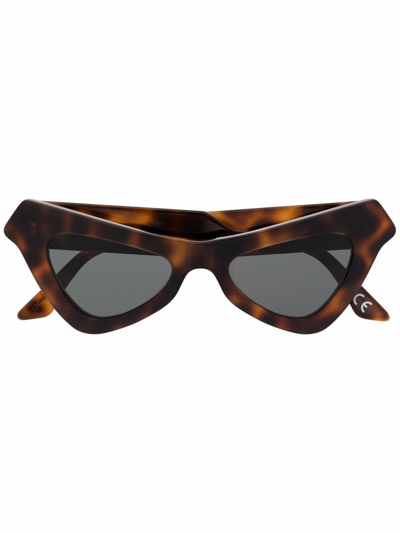 Marni Eyewear Tortoiseshell-effect Cat-eye Sunglasses In Brown