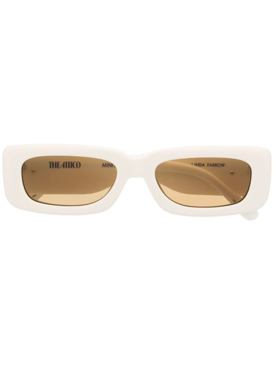 Linda Farrow Rectangle-frame Sunglasses In White