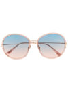 Tom Ford Hunter 58mm Round Sunglasses In Pink