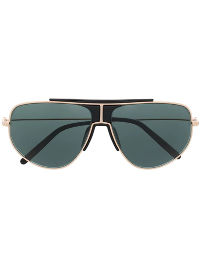 Tom Ford Tinted Pilot-frame Sunglasses In Black