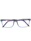 Tom Ford Tortoiseshell-effect Square Glasses In Blue