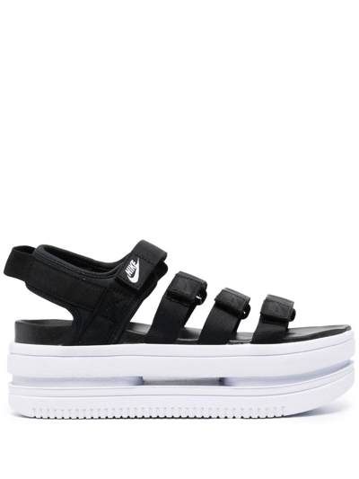 Nike Icon Classic Platform Sandals In Black