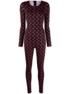 Marine Serre Black All Over Moon Jumpsuit In Black